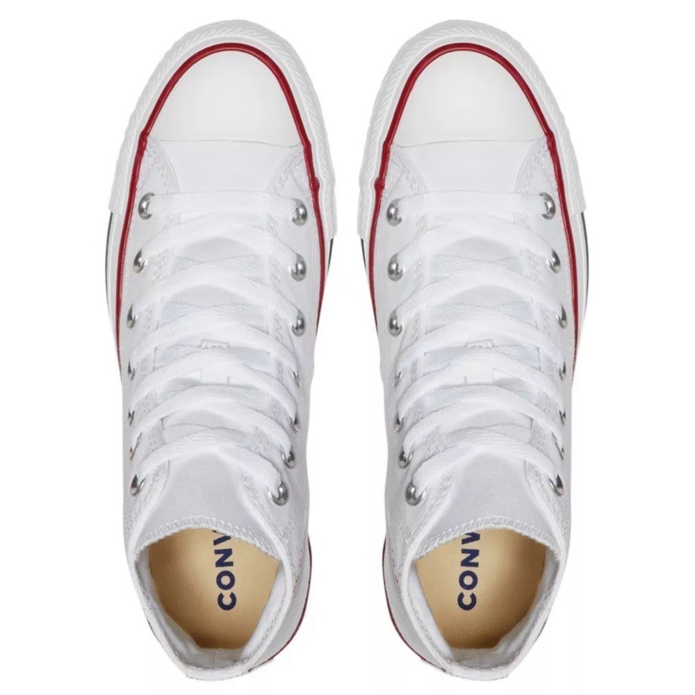Converse Chuck Taylor All Star  Mens Size 10 Womens 12 High White Canvas Shoes - Picture 3 of 6
